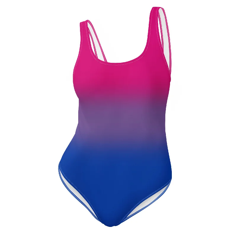Bisexual Bi Pride One-Piece Swimsuit Bathing Suit in Ombre