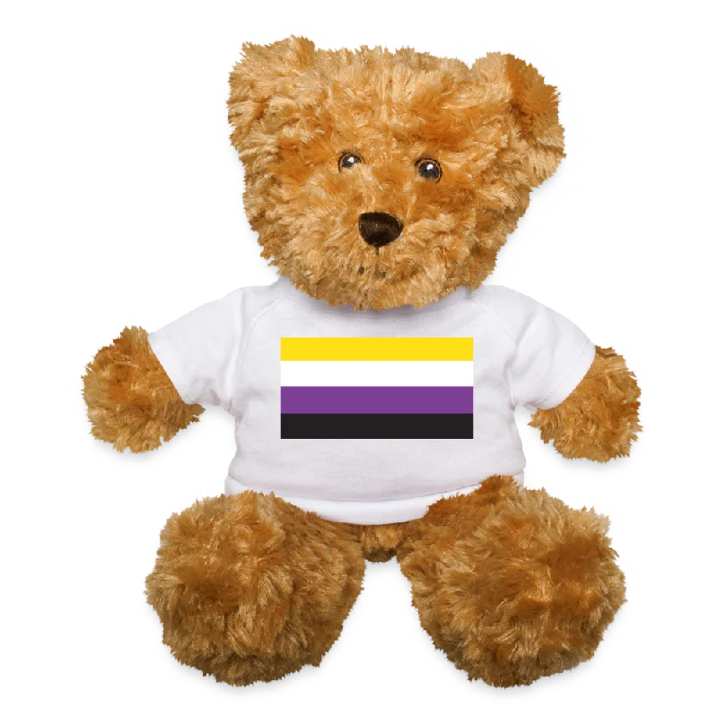 Nonbinary Enby Pride Flag Plush Teddy Bear Stuffed Animal