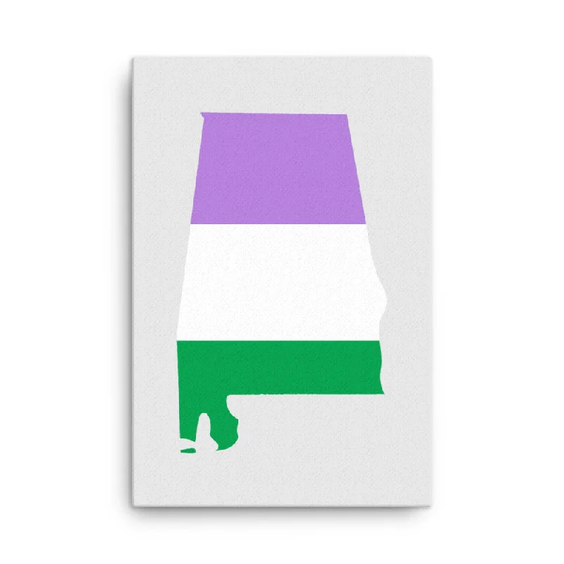 Alabama Genderqueer Pride Canvas Wall Art