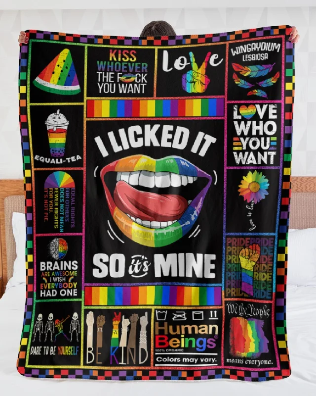 Equal Rights Blanket, I Lick It So It Is Mine Blanket For Transgender, LGBT Gay Blanket, Gift To Lesbian Equal Rights Blanket, I Lick It So It Is Mine Blanket For Transgender, LGBT Gay Blanket, Gift To Lesbian