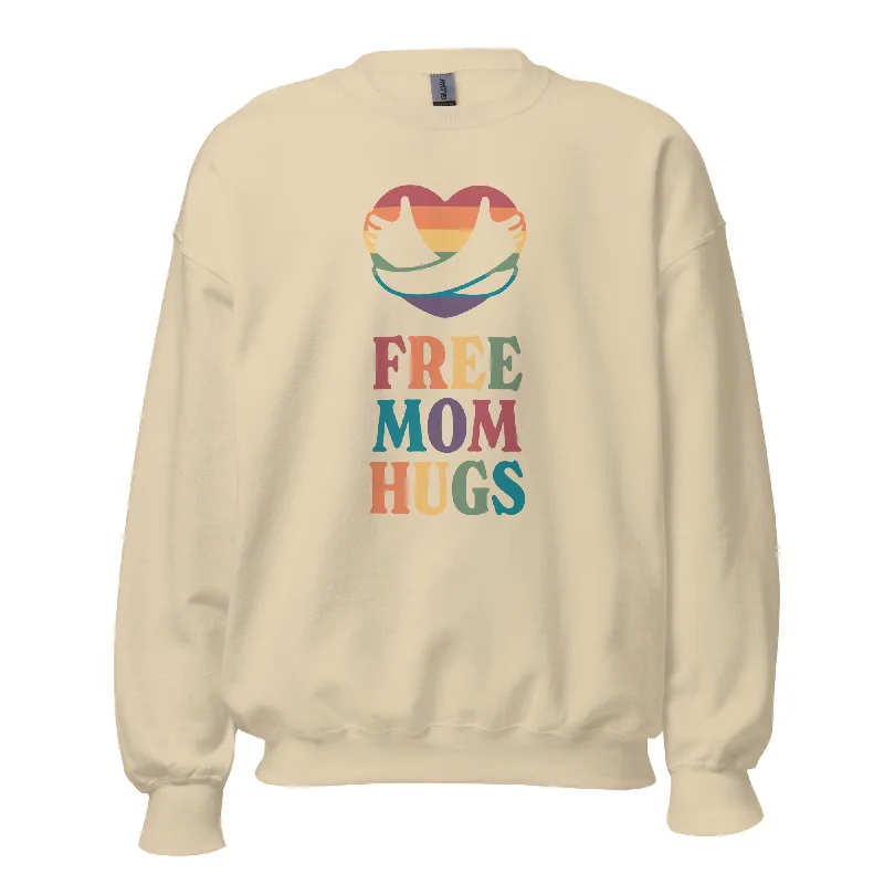 Stylish hoodies for nonbinary and genderfluid--Free Mom Hugs Sweatshirt