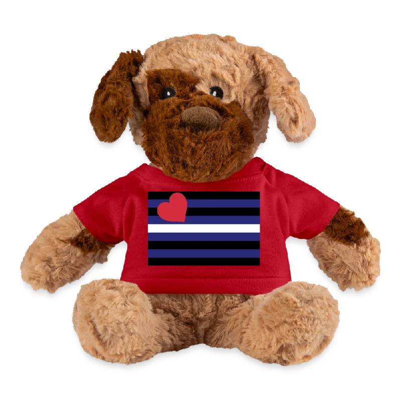 Leather Pride Flag Plush Dog Stuffed Animal