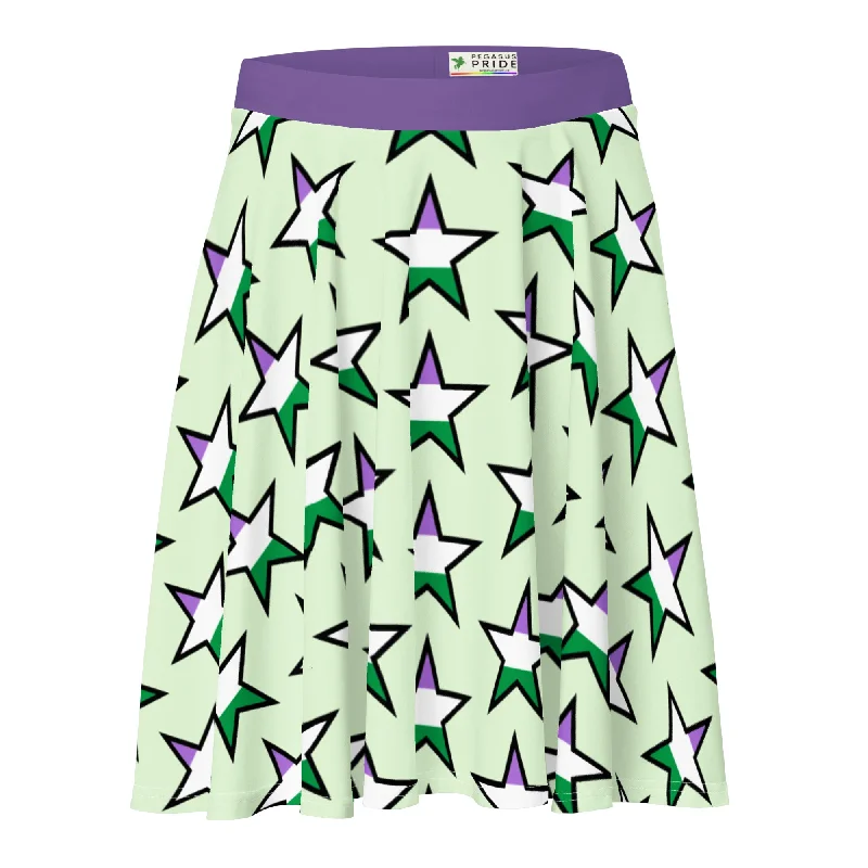 Genderqueer Pride Skater Skirt - Star