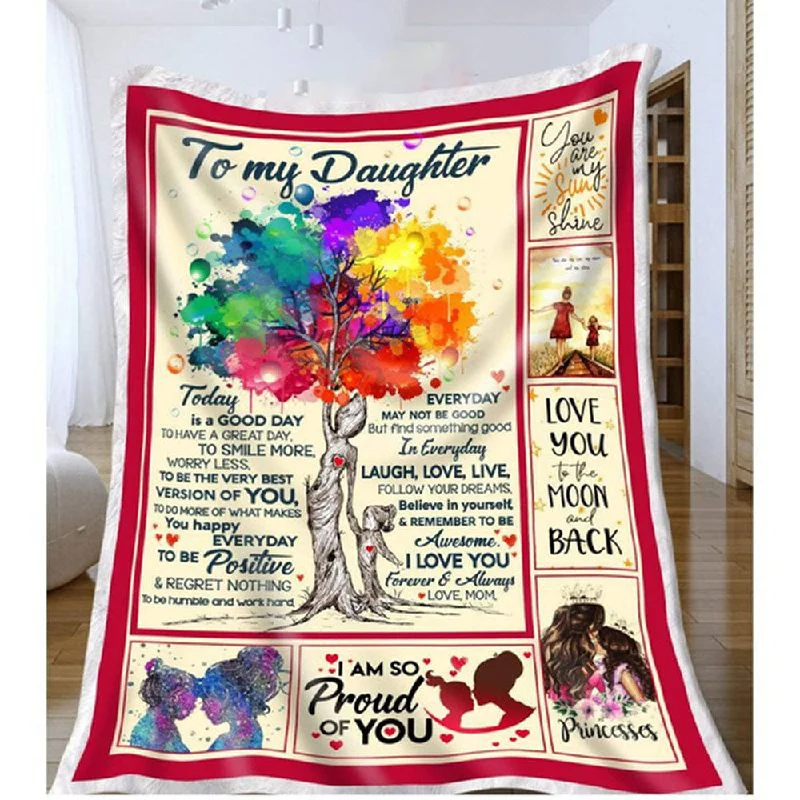 Lgbt Blanket To My Daughter Today Is A Good Day To Have A Great Day Fleece Blanket For Lesbian Daughter Lgbt Blanket To My Daughter Today Is A Good Day To Have A Great Day Fleece Blanket For Lesbian Daughter