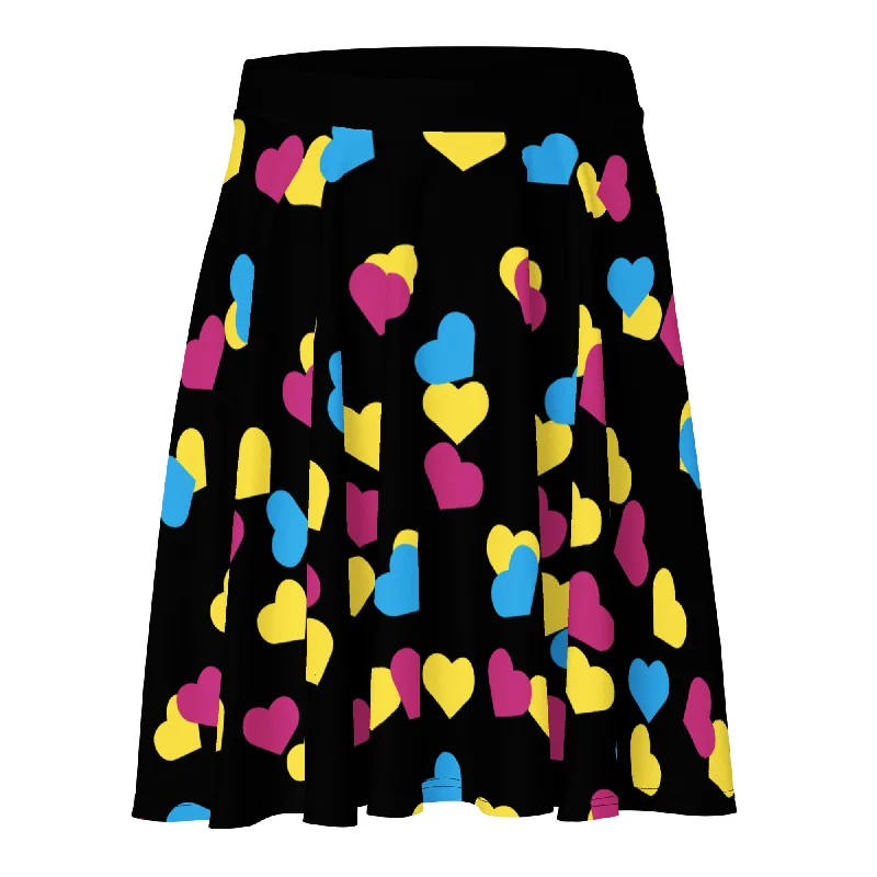 Pansexual Pan Pride Skater Skirt - Hearts