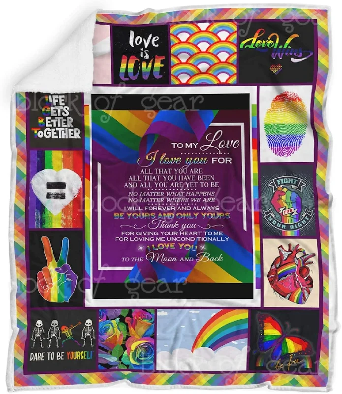 To My Love Lgbt Sofa Blanket, Adult Sherpa Fleece Throw Blankets For Ally, Support Lgbt Pride Gift To My Love Lgbt Sofa Blanket, Adult Sherpa Fleece Throw Blankets For Ally, Support Lgbt Pride Gift