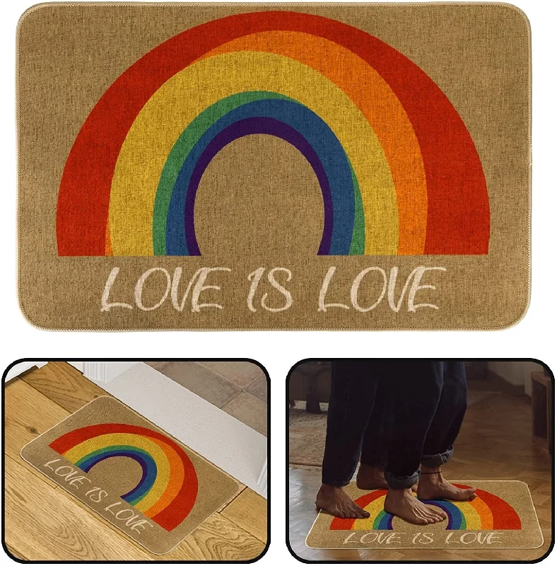 Welcome Rainbow Pride Door Mat, Pride Day Decorative Doormat, Floor Mat For Kitchen Bedroom Pride Home Decor Welcome Rainbow Pride Door Mat, Pride Day Decorative Doormat, Floor Mat For Kitchen Bedroom Pride Home Decor