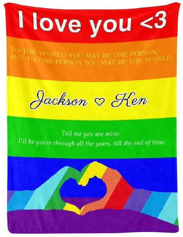 Personalized Blanket For Couple Gay Man, Couple Lesbian Gift, I Love You Blanket For Pride Month Personalized Blanket For Couple Gay Man, Couple Lesbian Gift, I Love You Blanket For Pride Month