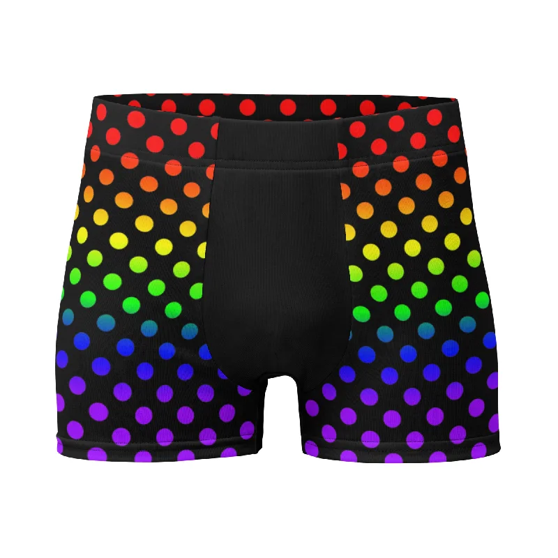 LGBTQ Pride Mens Boxer Briefs Underwear Ombre Rainbow Dots