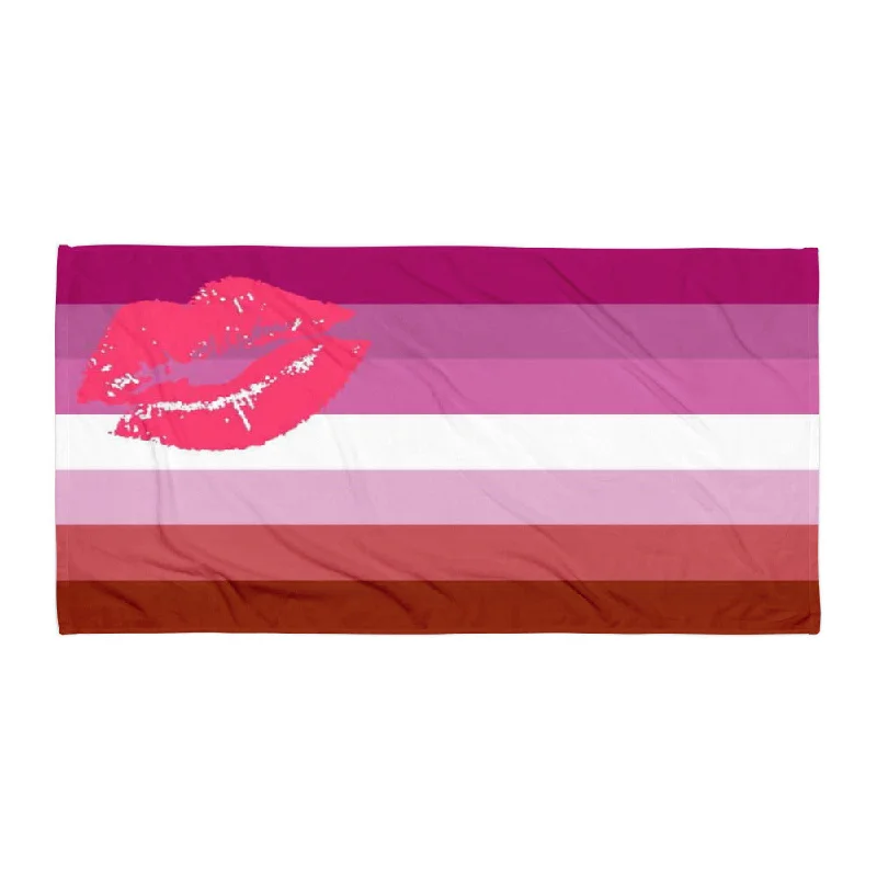 Lipstick Lesbian Pride Flag Beach Blanket Towel