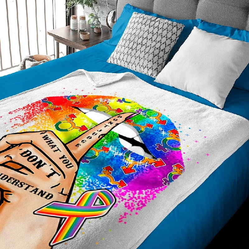 Lgbt Blanket Don't Judge What You Don'T Understand Lgbt Gay Pride Lips Blanket Pride Gift Lgbt Blanket Don't Judge What You Don'T Understand Lgbt Gay Pride Lips Blanket Pride Gift