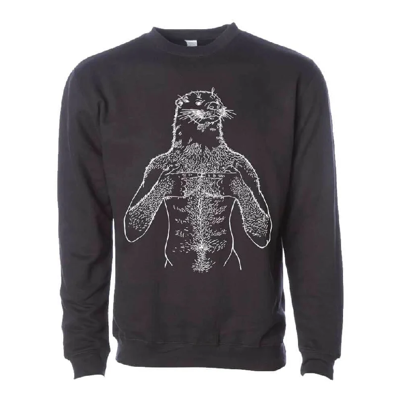 Stylish hoodies for nonbinary and genderfluid--Otter Crew Sweatshirt