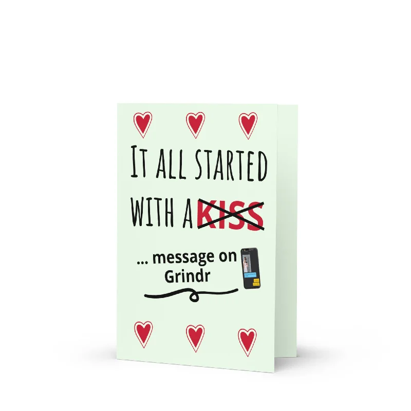 LGBTQ Greeting Card It All Started With A Message on Grindr