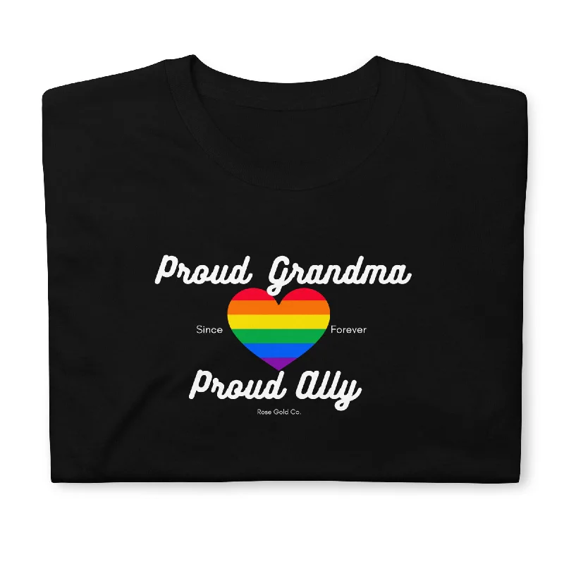 Graphic pride t-shirts with bold love wins slogans--Proud Grandma Ally Pride Short-Sleeve Unisex T-Shirt Graphic pride t-shirts with bold love wins slogans--Proud Grandma Ally Pride Short-Sleeve Unisex T-Shirt