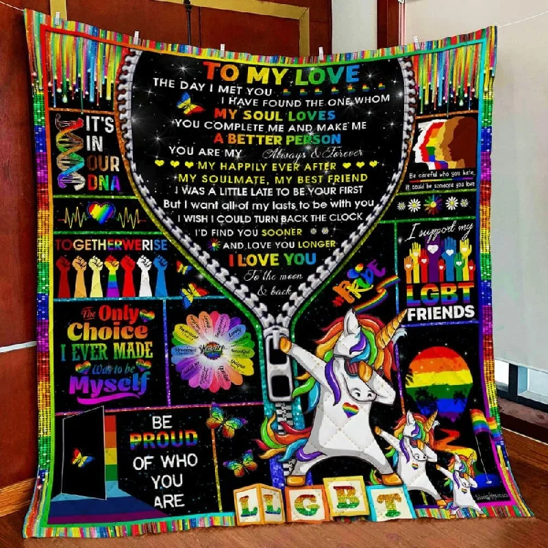 Lgbt To My Love Quilt Blanket Small And Large Size For Couple Gay, Lesbian Couple Blanket, Pride Quilt Lgbt To My Love Quilt Blanket Small And Large Size For Couple Gay, Lesbian Couple Blanket, Pride Quilt