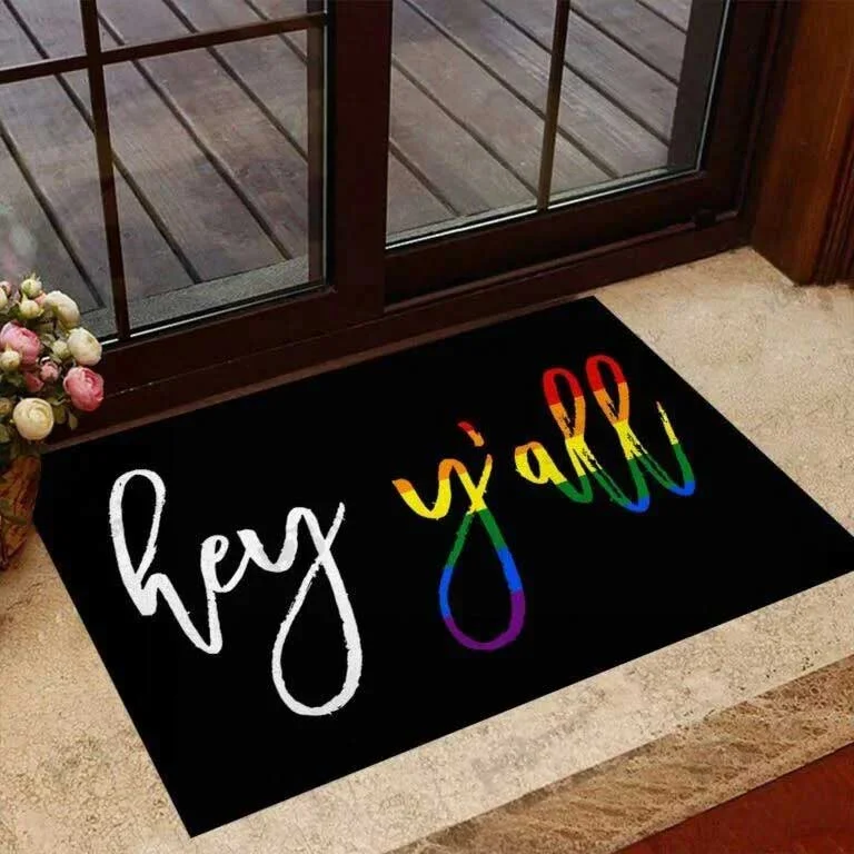 Lgbtq Doormat, Pride Doormat For Pride Month Hey Yall Lgbt Support Doormat