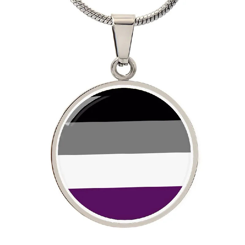 Asexual Ace Pride Circle Pendant Necklace