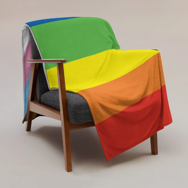 LGBTQ Pride Throw Blanket - Progress Pride Flag Daniel Quasar