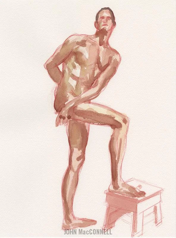 "Joe" original ink & watercolor