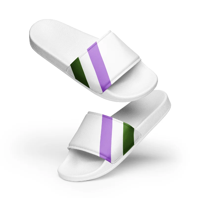 Genderqueer Diagonal Flag Colors LGBTQ+ Slides Women Sizes