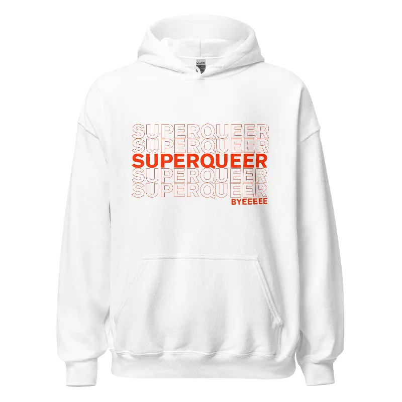 Hoodies with pan and bi pride flag colors--Super Queer Unisex Hoodie