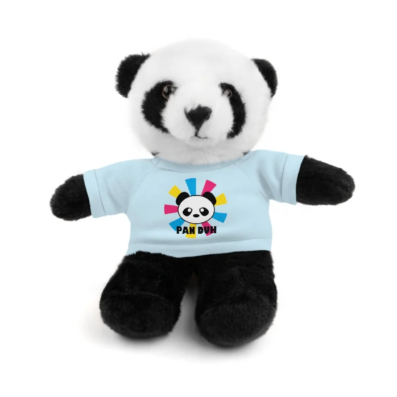 Pansexual Pan Pride Stuffed Plush Animal with Tee Pan Duh Panda