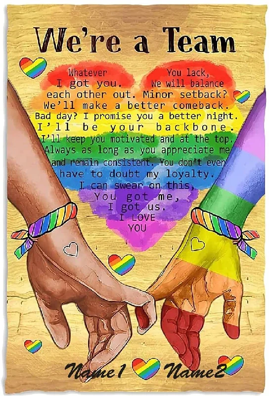 We'Re Team Blankets For Lesbian Gay Bisexual Transgender Lovers Couples Lgbtq+ Pride Blankets Lgbt Couple Blankets, Pride Month Gifts For Him We'Re Team Blankets For Lesbian Gay Bisexual Transgender Lovers Couples Lgbtq+ Pride Blankets Lgbt Couple Blankets, Pride Month Gifts For Him