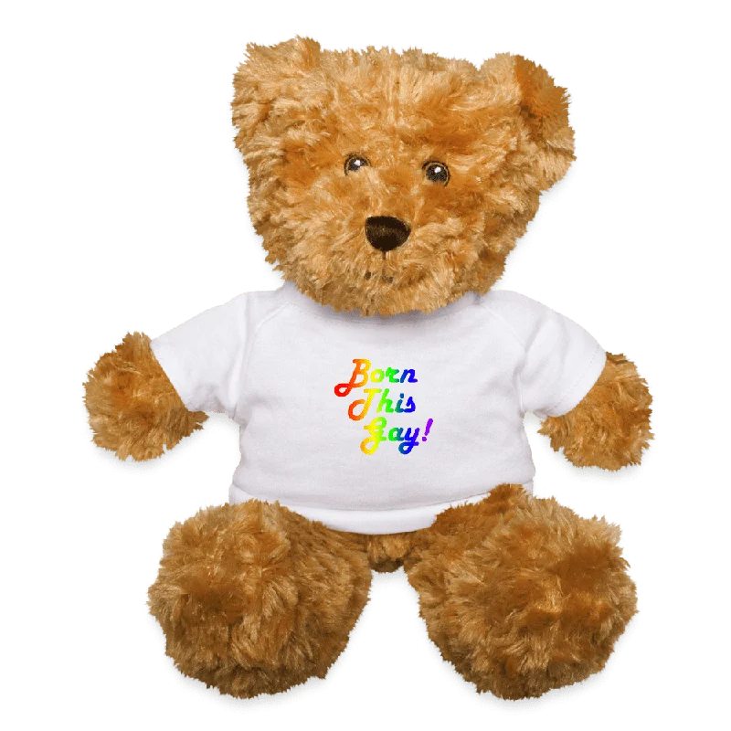 LGBTQ Pride Plush Stuffed Animal Teddy Bear - Born This Gay