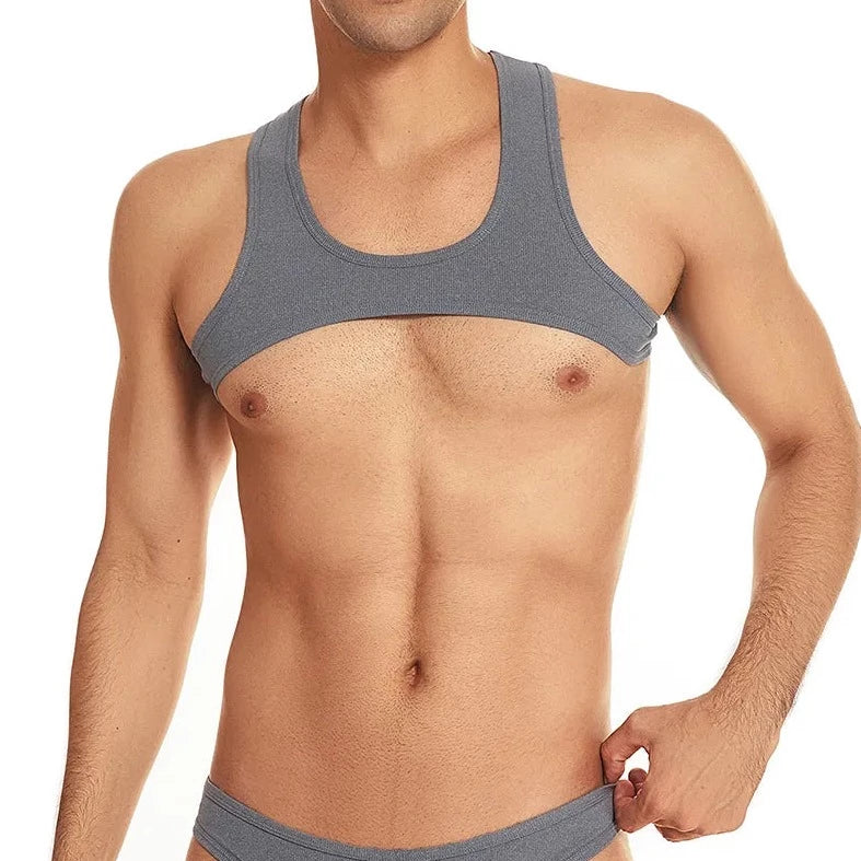 Men's Ribbed Muscle Crop Top