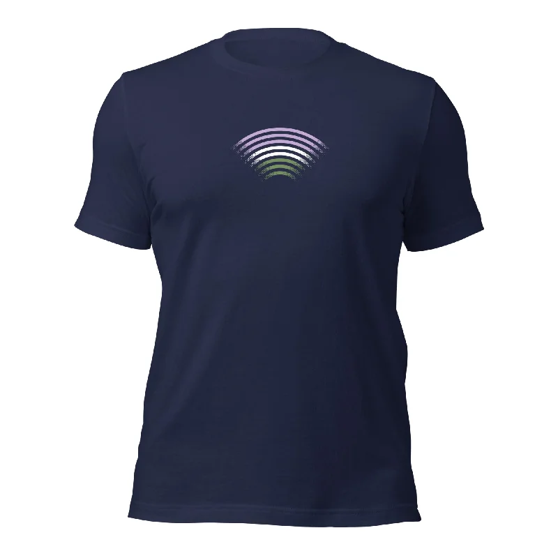 Graphic pride t-shirts with vintage rainbow typography--Colorful Genderqueer Tee