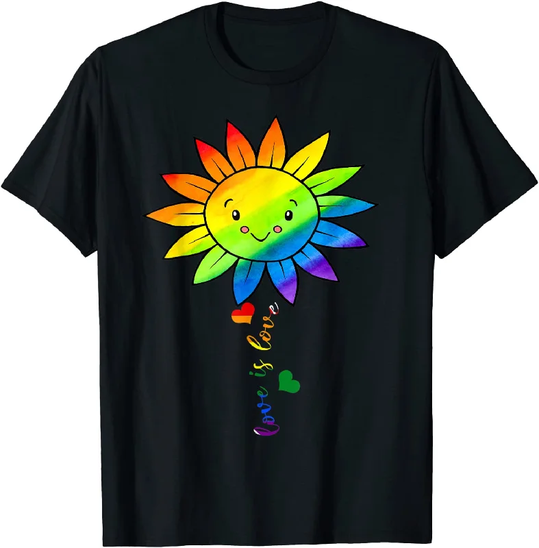 Sunflower T Shirt For Pride Month, Love Is Love LGBT Gay Lesbian Pride T-Shirt