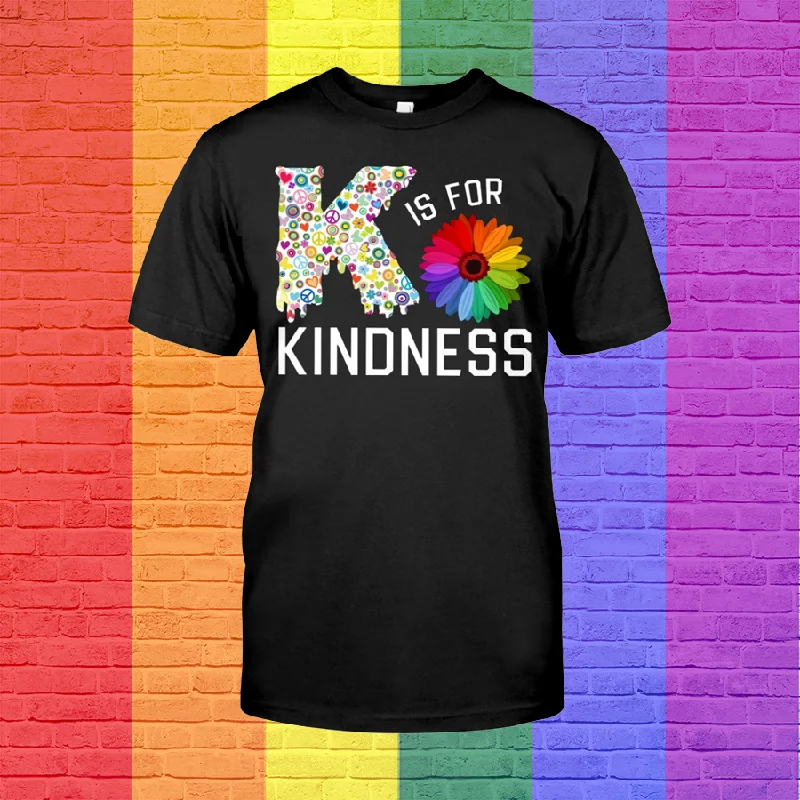 Flower Rainbow Color Lgbtq Shirt For Pride Month, Gift For Lesbian, K Is For Kindness Gaymer Shirt Flower Rainbow Color Lgbtq Shirt For Pride Month, Gift For Lesbian, K Is For Kindness Gaymer Shirt