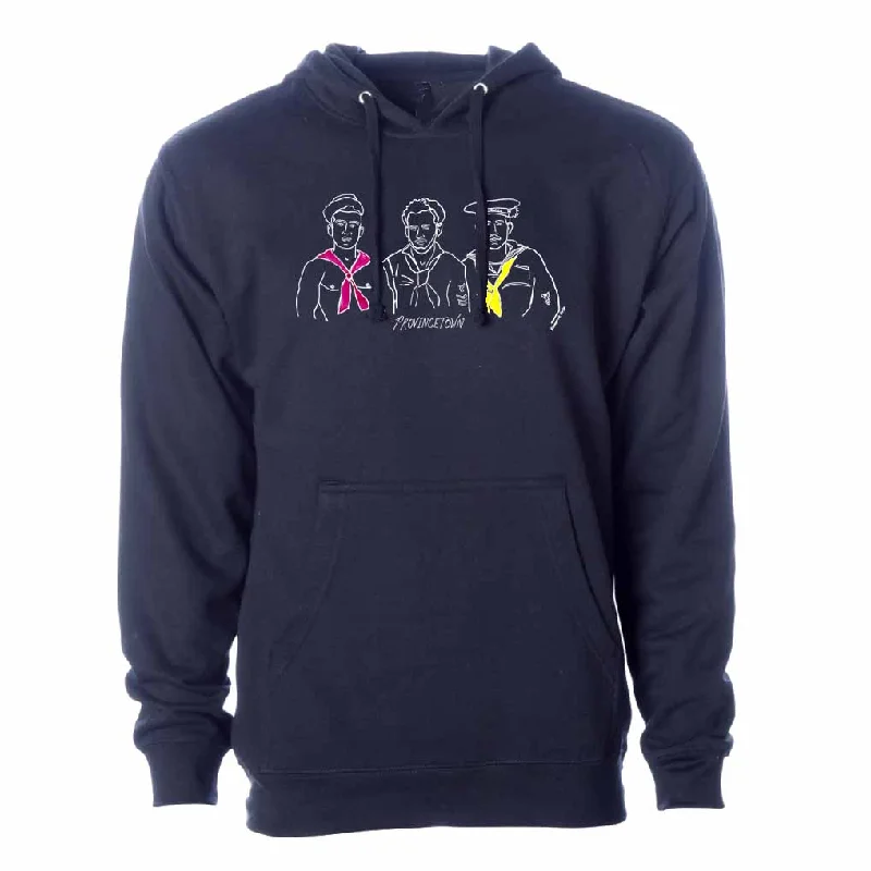 Warm sweatshirts for winter pride celebrations--Navy Seamen Provincetown Hooded Sweatshirt Warm sweatshirts for winter pride celebrations--Navy Seamen Provincetown Hooded Sweatshirt