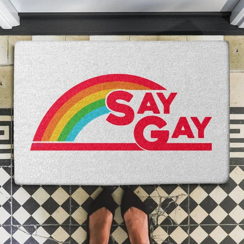Say Gay Doormat, Florida Don't Say Gay Bill Mat, Protect Trans Kid Doormat, Ally Mat Lgbtq Pride Say Gay Doormat, Florida Don't Say Gay Bill Mat, Protect Trans Kid Doormat, Ally Mat Lgbtq Pride