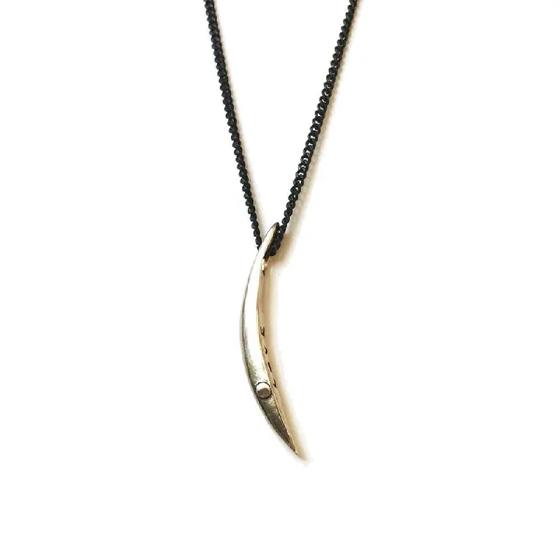 Sliver of a Crescent Moon "Love" Necklace in Bronze