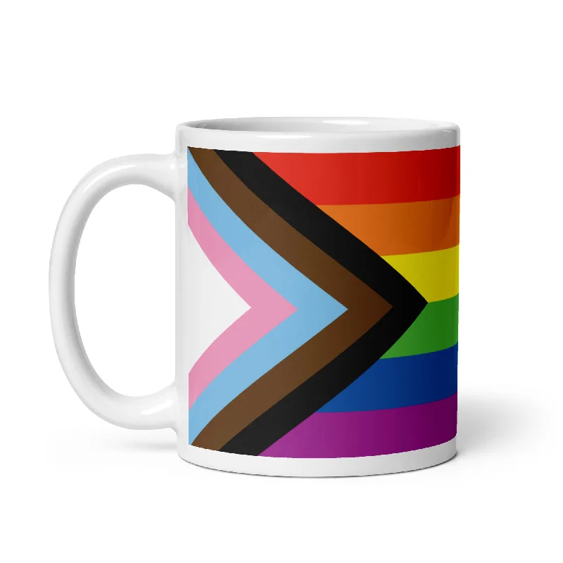 LGBTQ Pride Flag Ceramic Coffee Tea Mug - Progressive Pride Daniel Quasar