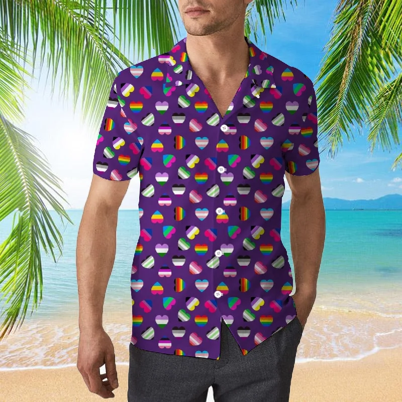 Bisexual Beach Hawaiian Full Print Shirt, Hawaii Shirt For Trans Queer, Men Hawaiian 3D Shirt For Gay Transgender Bi Gift Bisexual Beach Hawaiian Full Print Shirt, Hawaii Shirt For Trans Queer, Men Hawaiian 3D Shirt For Gay Transgender Bi Gift