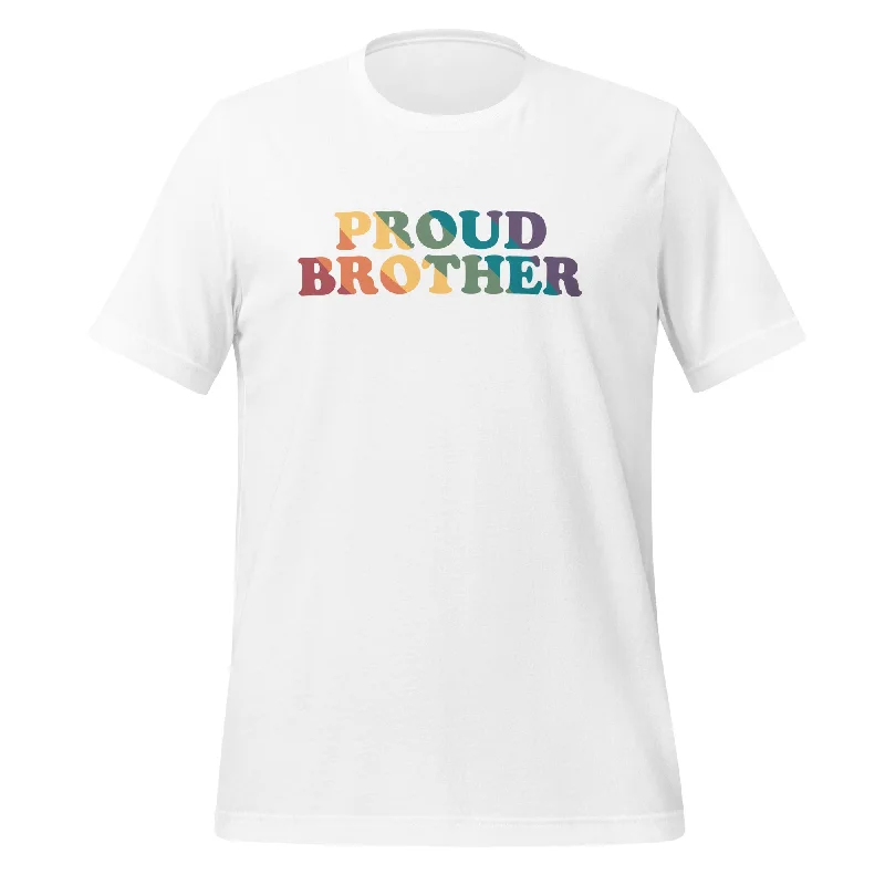 Graphic pride t-shirts with vintage rainbow typography--Proud Brother Unisex T-Shirt Graphic pride t-shirts with vintage rainbow typography--Proud Brother Unisex T-Shirt