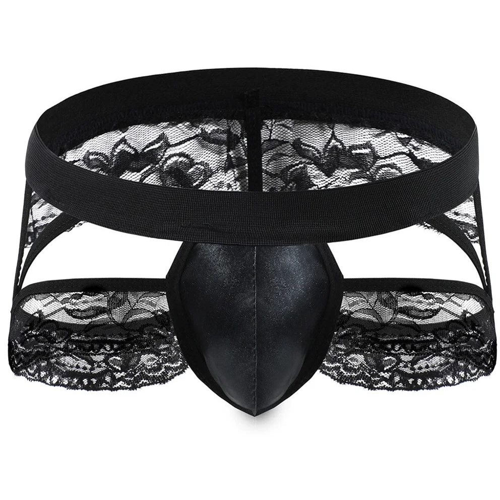 Men’s Lace Fetish Garter Thong