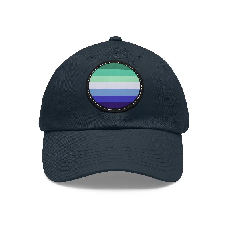 Gay Mens MLM Pride Hat with Round Patch