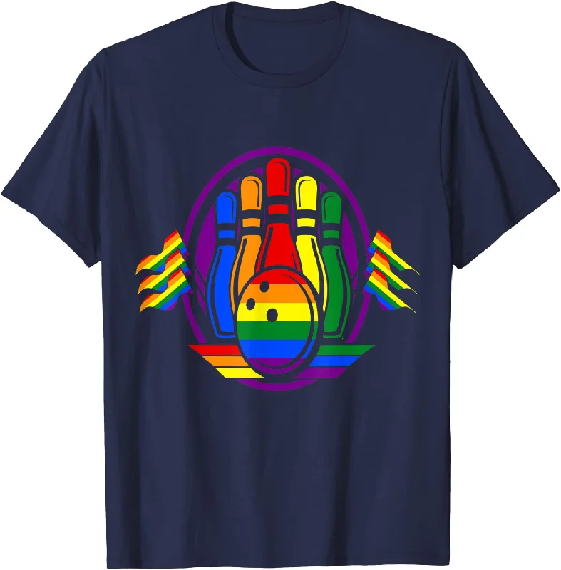 Bowling Rainbow Shirts, LGBTQ Cool Gift For Gay Pride Ally Equality T-Shirt