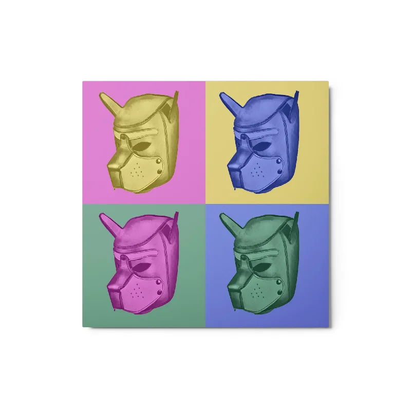 Puppy Pup Play Hood Pop Art on Metal 12x12
