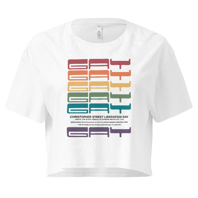 1970 Gay Liberation First March Poster Unisex Crop Top