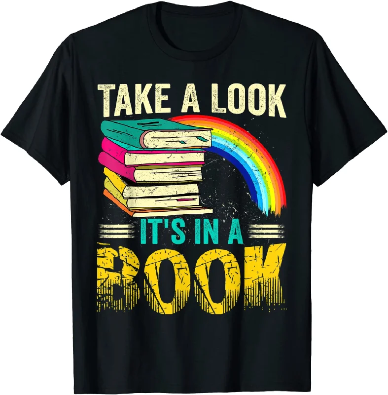 Book Pride Shirts, Take A Look It's In A Book Shirt Retro Rainbow Reading Book T-Shirt Book Pride Shirts, Take A Look It's In A Book Shirt Retro Rainbow Reading Book T-Shirt