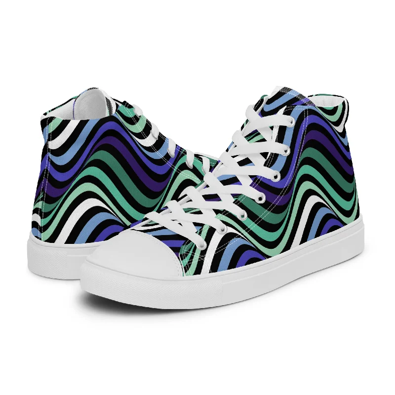 Gay Mens MLM Wavey High Top Canvas Athletic Shoes