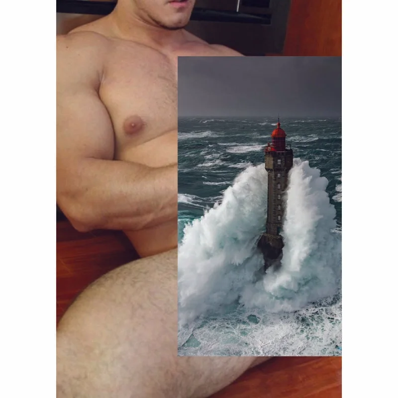 Naro Pinosa Raging Lighthouse Postcard