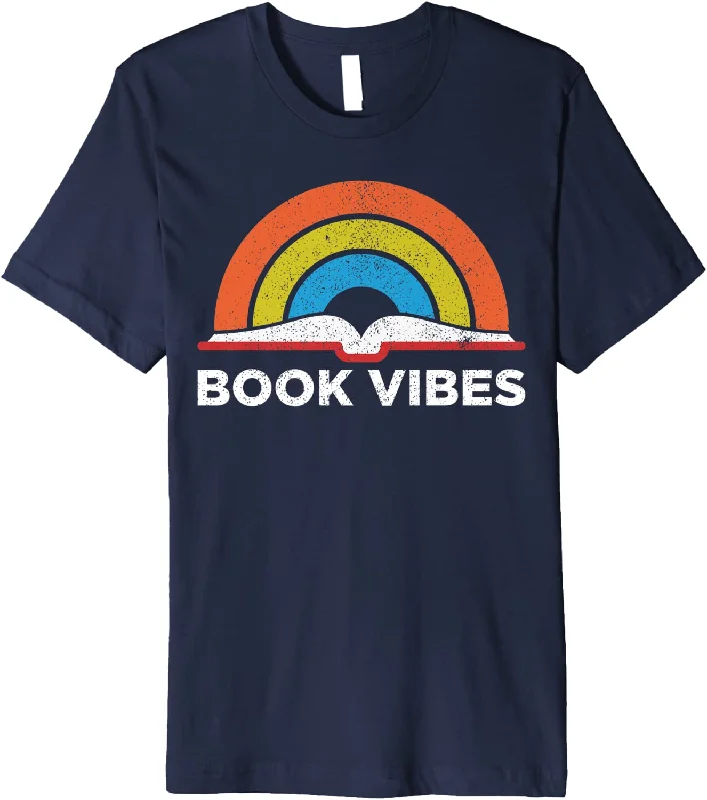 Pride T Shrit For Reading Lovers, LGBTQ Premium T-Shirt, Vintage Retro Book Vibes Rainbow Shirt Pride T Shrit For Reading Lovers, LGBTQ Premium T-Shirt, Vintage Retro Book Vibes Rainbow Shirt