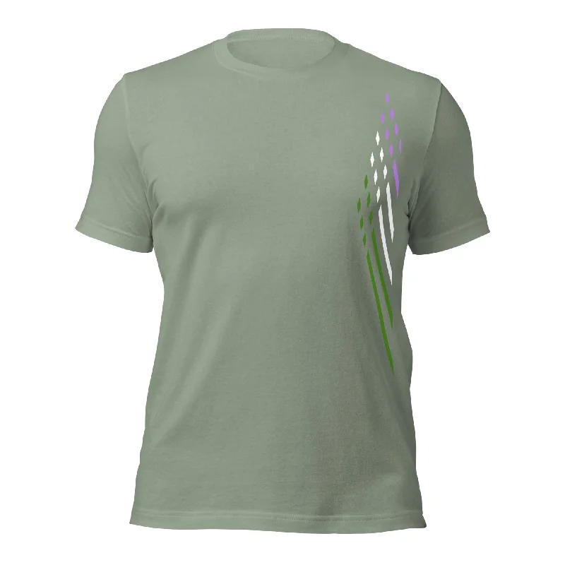 Soft cotton graphic tees for sensitive skin--Genderqueer Pride T-shirt