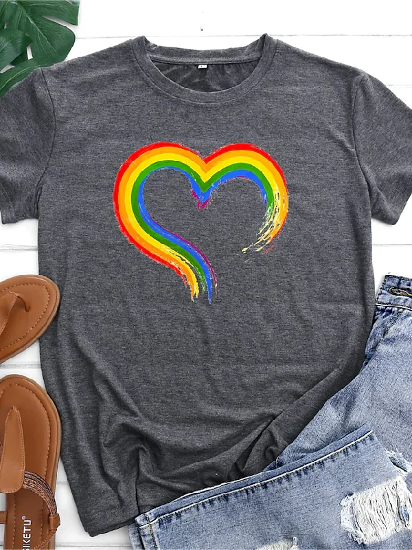 Lgbt Pride T Shirt Rainbow Graphic Heart, Rainbow Shirt, Ally Rainbow Shirt