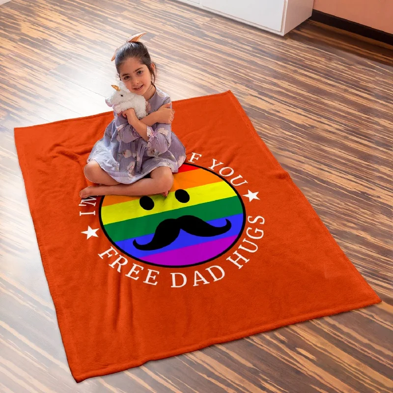 Pride Blankets For Dad Gay, Gift For Gay Friend, Couple Gay Gift, Free Dad Hugs Blanket For Lgbtq Pride Month Pride Blankets For Dad Gay, Gift For Gay Friend, Couple Gay Gift, Free Dad Hugs Blanket For Lgbtq Pride Month